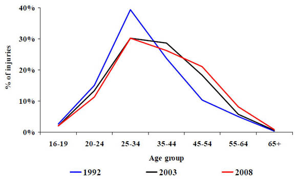 5b. Distribution of nonfatal injuries and illnesses resulting in days