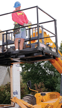 Photo of man on lift