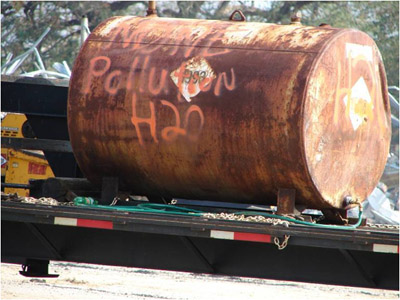 Photo of chemical waste container