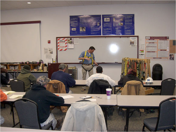 demonstration of harness use