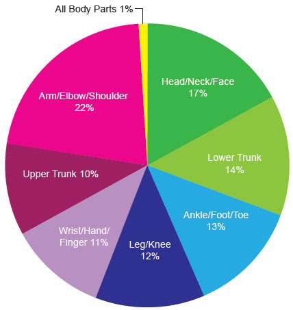 BODY PARTS INJURED table