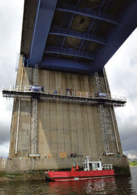 Use of twin masts on the Saint John Harbor Bridge Pier