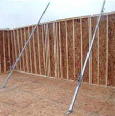 Figure 23 - Framed walls being erected using a jack.