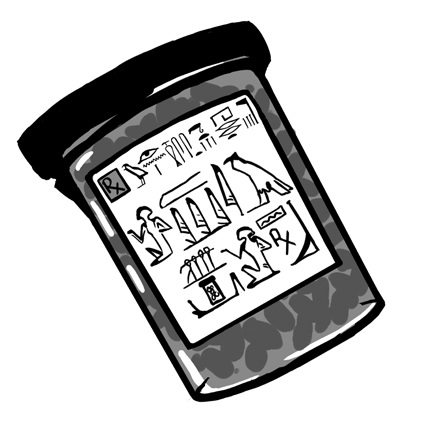 Cartoon of prescription bottle