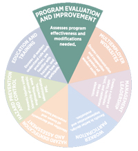 program evaluation and improvement pie slice graphic