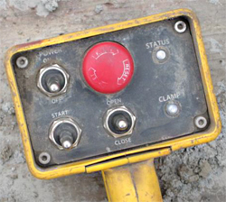 Vibratory hammer remote control.