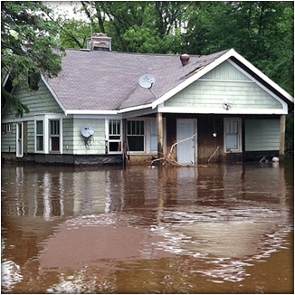 flooded house