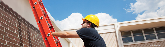 Photo of worker on ladder