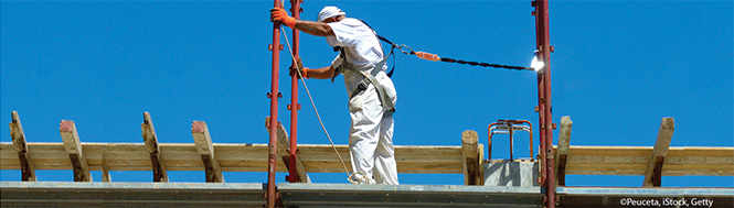 Photo of worker on scaffolding